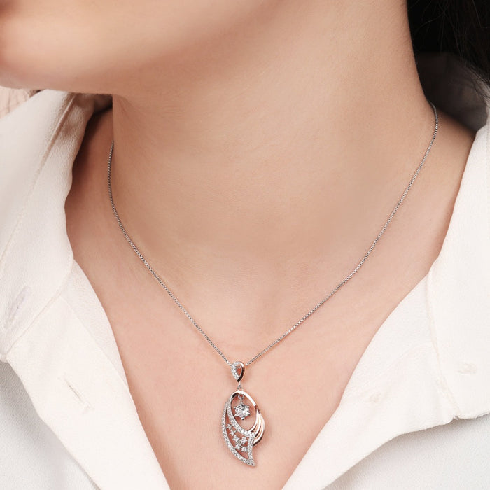 Abstract Radiance Fusion Rhodium Rose Gold-Plated 925 Sterling Silver Necklace