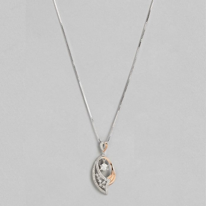 Abstract Radiance Fusion Rhodium Rose Gold-Plated 925 Sterling Silver Necklace