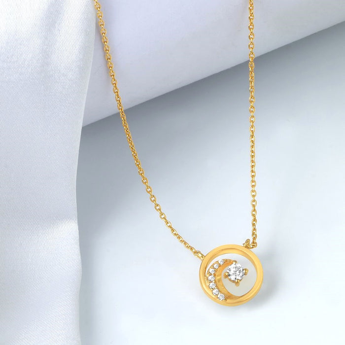 Abstract Radiance Gold Plated 925 Sterling Silver Necklace