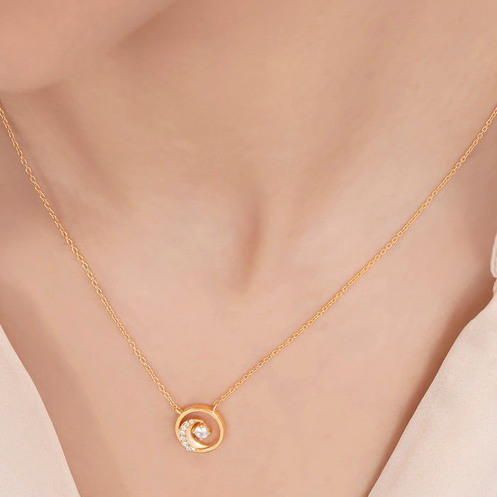 Abstract Radiance Gold Plated 925 Sterling Silver Necklace