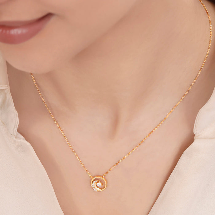 Abstract Radiance Gold Plated 925 Sterling Silver Necklace