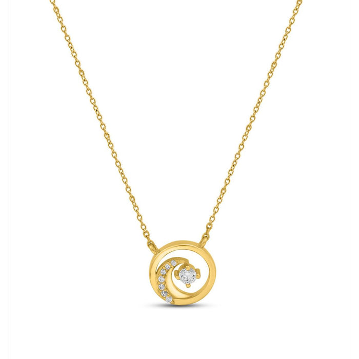 Abstract Radiance Gold Plated 925 Sterling Silver Necklace