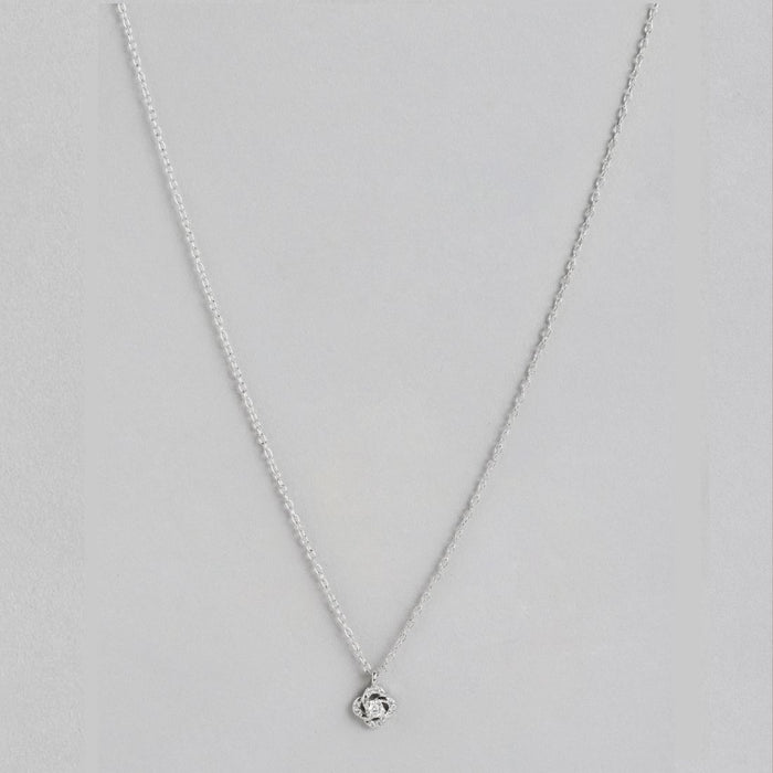 Abstract Radiance Rhodium-Plated Cubic Zirconia Sterling Silver Necklace