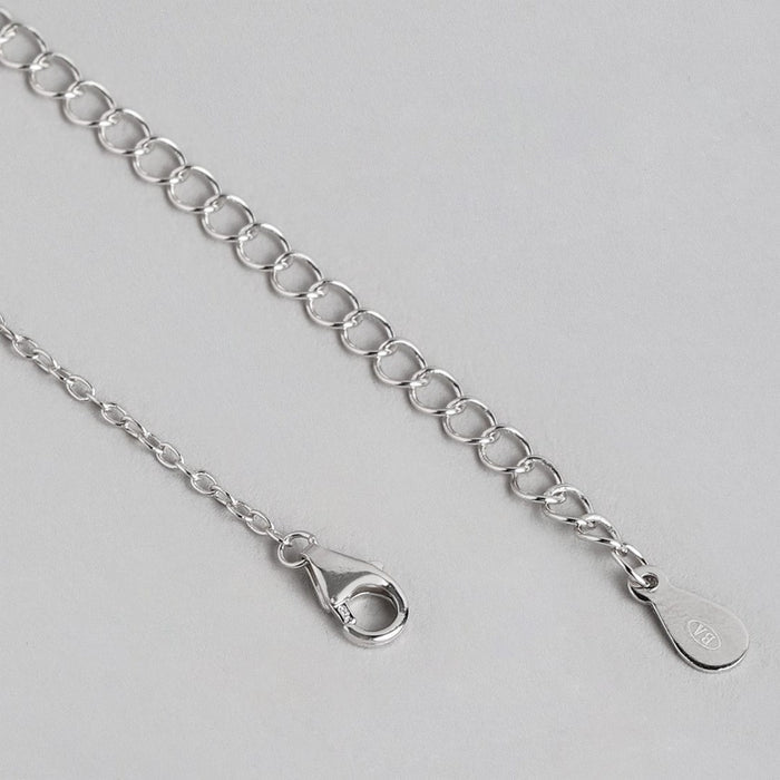 Abstract Radiance Rhodium-Plated Cubic Zirconia Sterling Silver Necklace