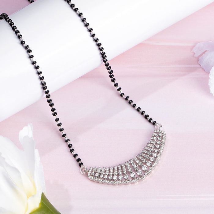 Abstract Radiance Rhodium-Plated CZ 925 Sterling Silver Mangalsutra