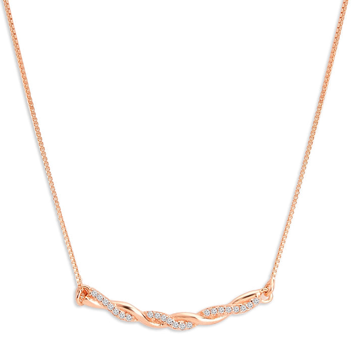 Abstract Radiance Rose Gold Plated 925 Sterling Silver Necklace