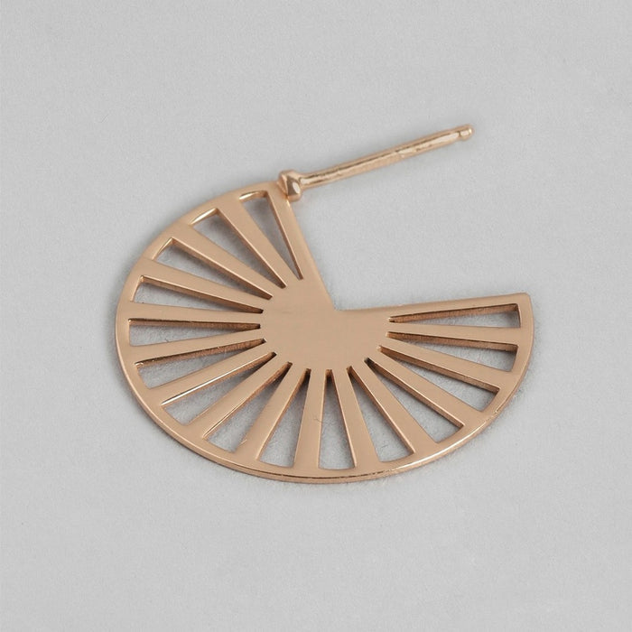 Abstract Rose Gold Plated 925 Sterling Silver Earrings