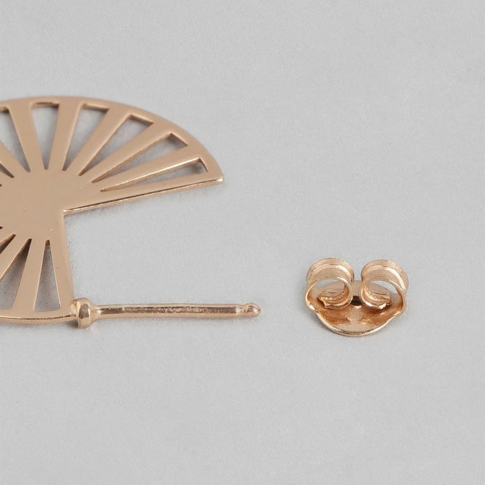 Abstract Rose Gold Plated 925 Sterling Silver Earrings