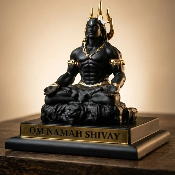 Adiyodi Gold Plated Trishul Damru with Base