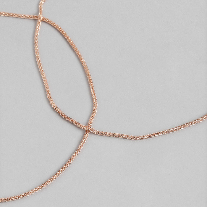 Adorable Weave Chain 925 Sterling Silver Anklet in Rose Gold