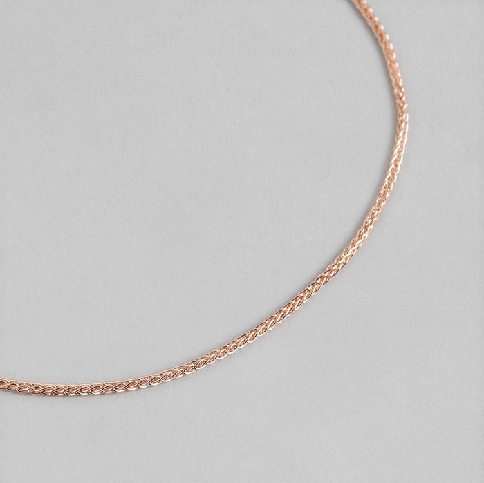 Adorable Weave Chain 925 Sterling Silver Anklet in Rose Gold