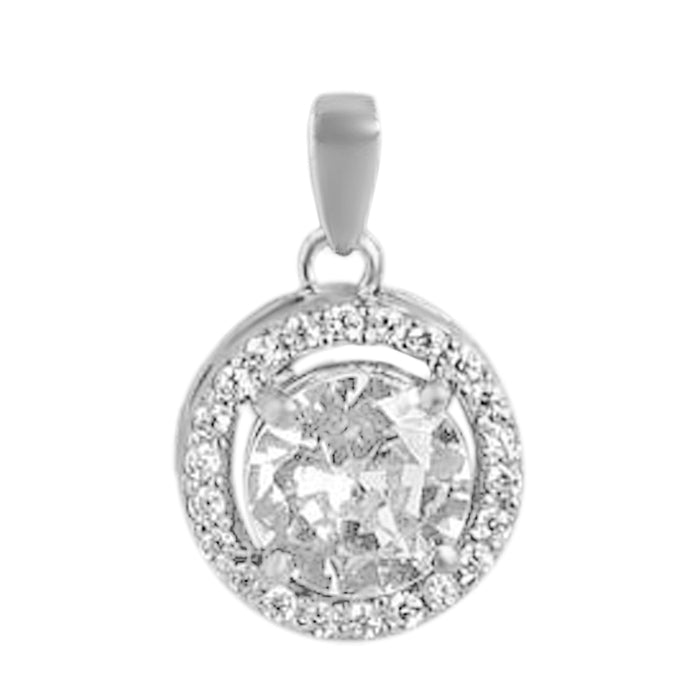 Alexis Halo Rhodium Plated 925 Sterling Silver Necklace