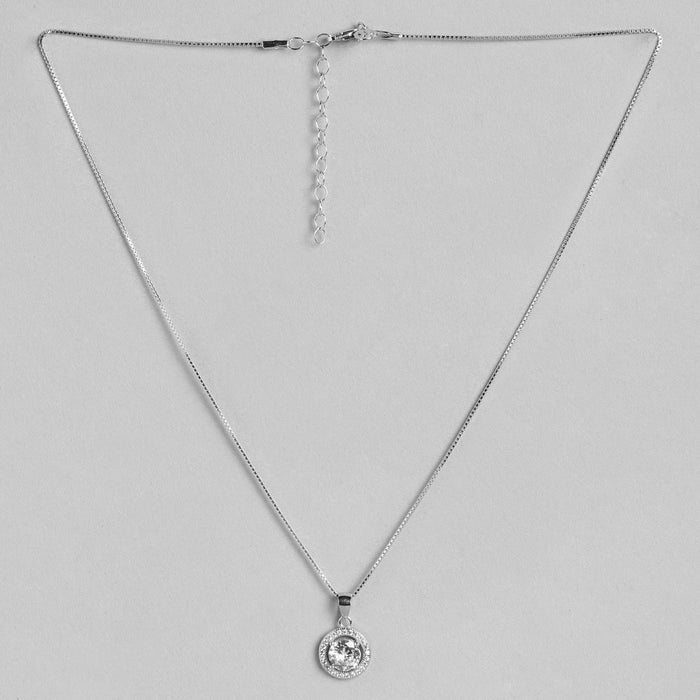 Alexis Halo Rhodium Plated 925 Sterling Silver Necklace