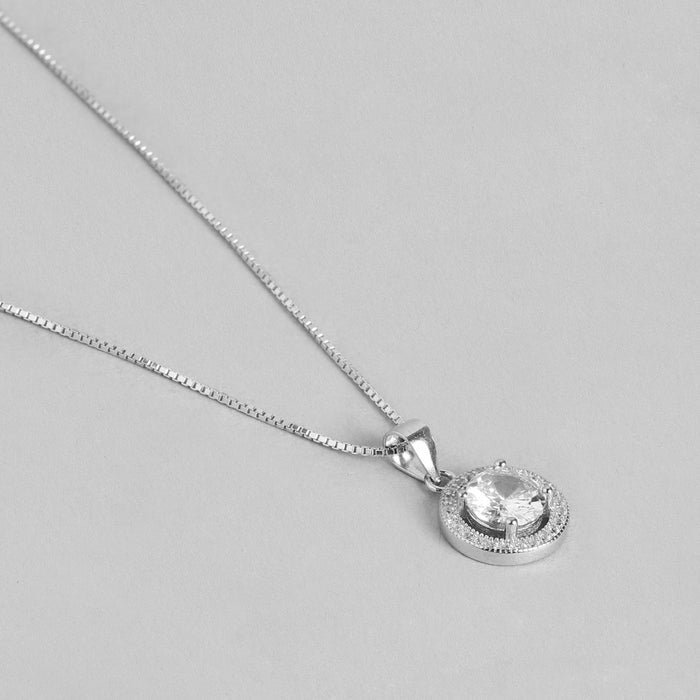 Alexis Halo Rhodium Plated 925 Sterling Silver Necklace