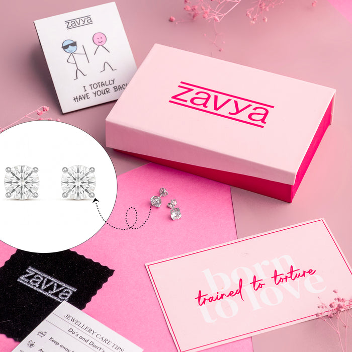 Alexis Solitaire 925 Silver Earrings Gift Hamper