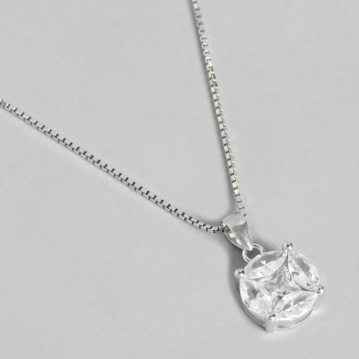 Alexis Solitaire 925 Silver Necklace with Chain