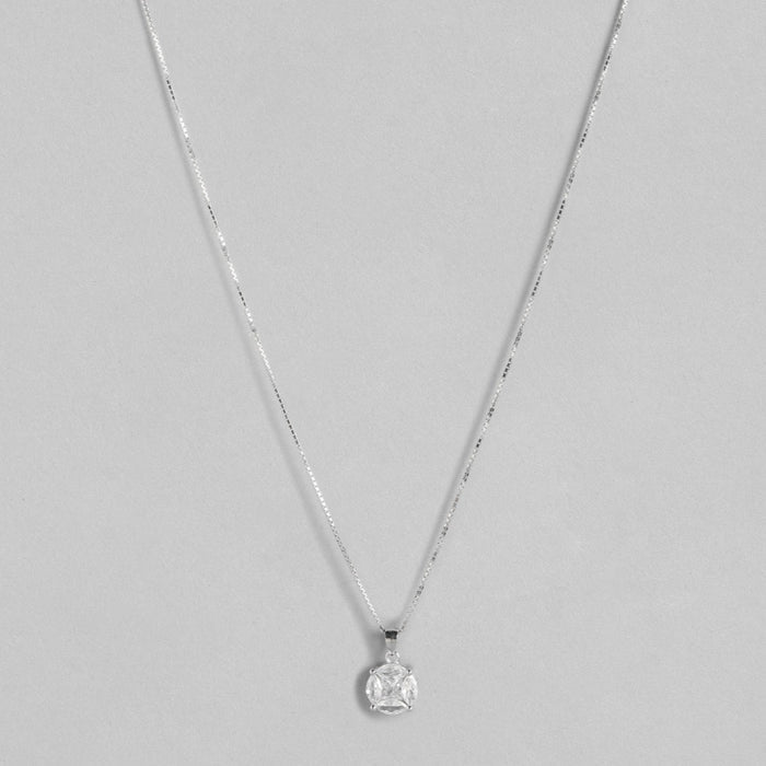 Alexis Solitaire 925 Silver Necklace with Chain