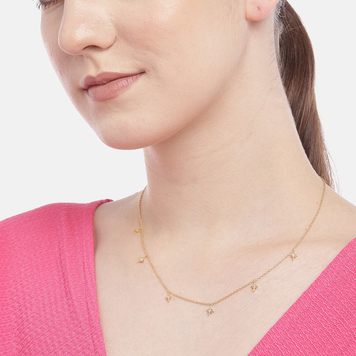 All Star Gold Plating 925 Sterling Silver Necklace with Chain