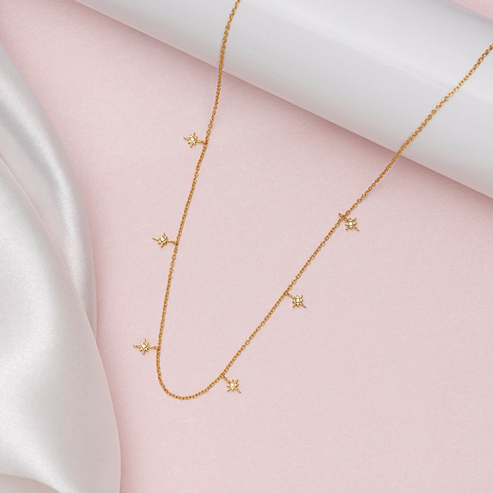 All Star Gold Plating 925 Sterling Silver Necklace with Chain