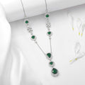 Alluring Mystery Rhodium Plated 925 Sterling Silver Green Necklace