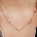 Alluring Rose Gold-Plated 925 Sterling Silver Necklace with CZ