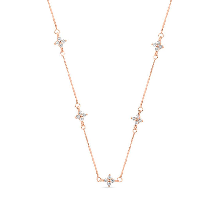 Alluring Rose Gold-Plated 925 Sterling Silver Necklace with CZ