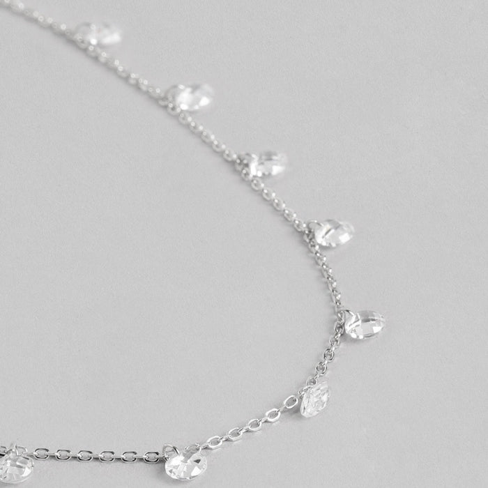 Alora Drop  925 Sterling Silver CZ Necklace