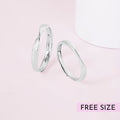 Always and Forever Rhodium Plated 925 Sterling Silver Couple Ring (Adjustable)