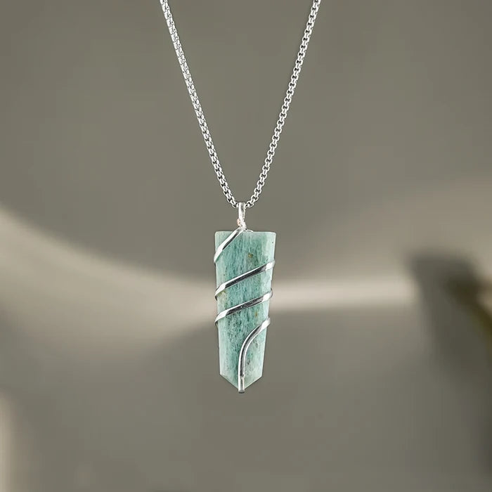 Amazonite Stone Locket with Chain