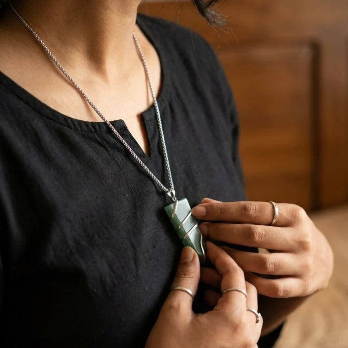 Amazonite Stone Locket with Chain