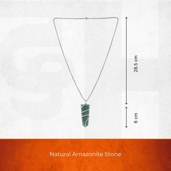 Amazonite Stone Locket with Chain