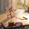 Amethyst Crystal Tree and Amethyst Bracelet Combo for Calm and Mental Peace