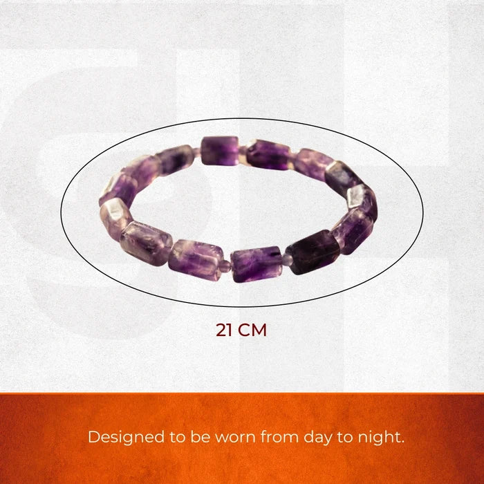 Amethyst Rectangular Stone Bracelet - view 3