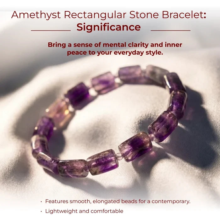 Amethyst Rectangular Stone Bracelet - view 4