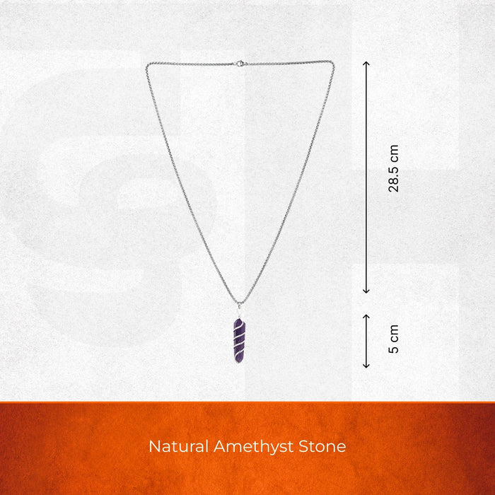 Amethyst Stone Locket with Chain
