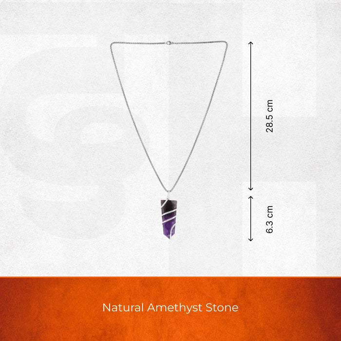 Amethyst Stone Locket with Chain - view 2
