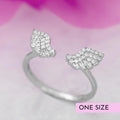 Angel Wings Rhodium Plated 925 Silver Ring For Her (Adjustable)