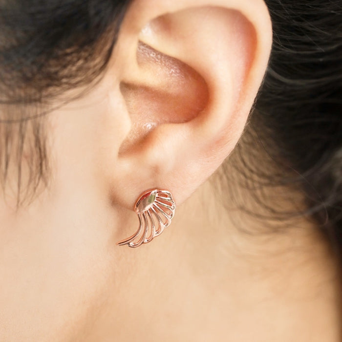 Angelic Allure Rose Gold-Plated 925 Sterling Silver Earrings