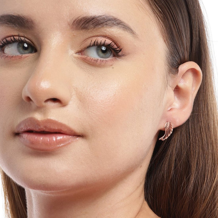 Angelic Allure Rose Gold-Plated 925 Sterling Silver Earrings