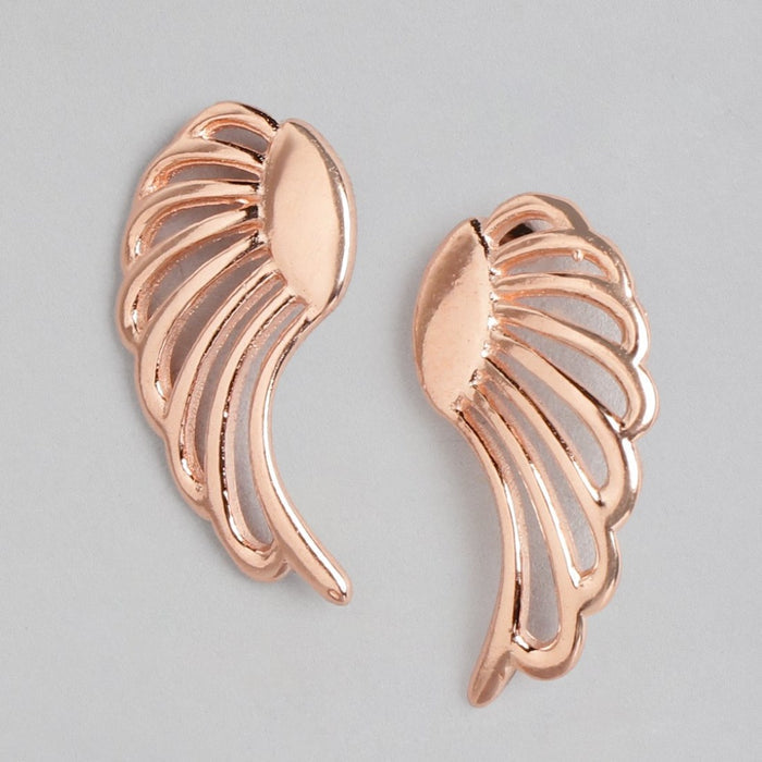 Angelic Allure Rose Gold-Plated 925 Sterling Silver Earrings