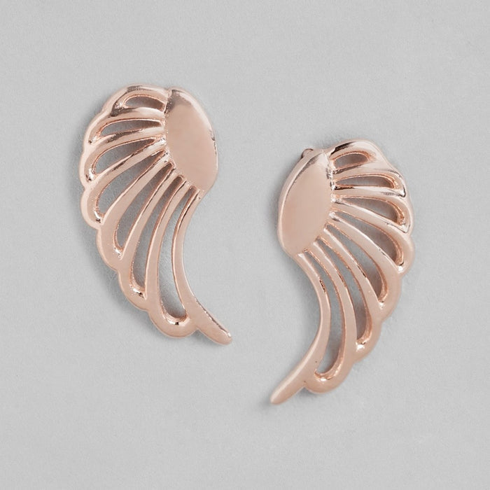 Angelic Crimson Wings Rose Gold-Plated 925 Sterling Silver Jewelry Set