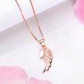 Angelic Rose Gold-Plated 925 Sterling Silver Angel Wings Pendant with Chain