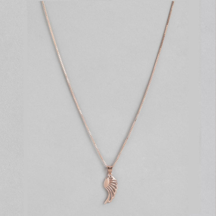 Angelic Rose Gold-Plated 925 Sterling Silver Angel Wings Pendant with Chain