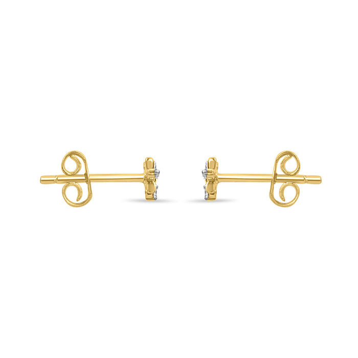 Artsy Floral Gold Lab-Grown Diamonds Earrings