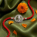Auspicious Ganesha Mandala Silver Rakhi (Zavya Signature)