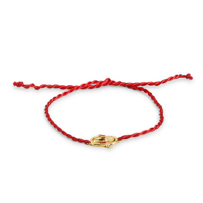 Auspicious Lord Ganesh Ji CZ Gold Plated Silver Thread Rakhi