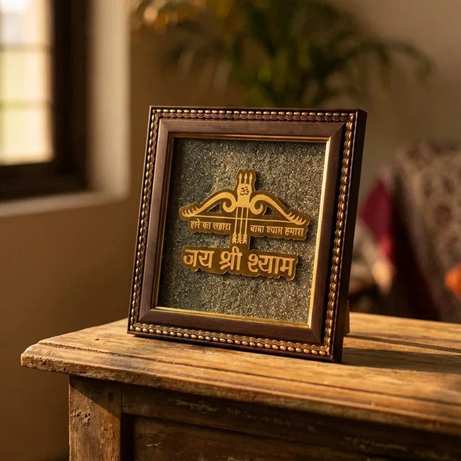 Baba Shyam Ji on Raw Pyrite Frame - view 3