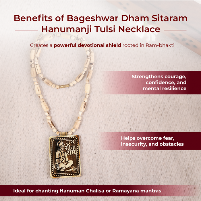 Govt Certified Bageshwar Dham Sitaram Hanumanji Tulsi Necklace - view 2