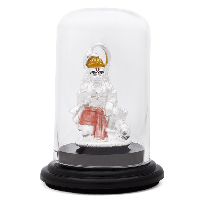Bajrang Bali's Blessing Rhodium-Plated 999 Silver Idol