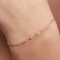 Bamboo Elegance Rose Gold Plated 925 Silver Bracelet (Adjustable)